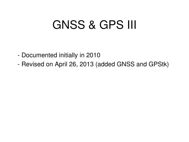 gnss gps iii