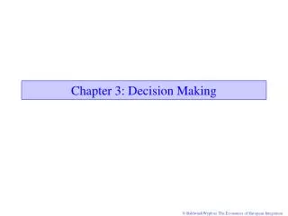Chapter 3: Decision Making