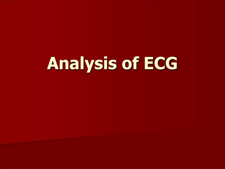 analysis of ecg