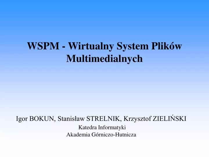 wspm wirtualny system plik w multimedialnych