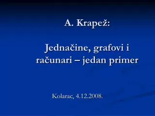 a krape jedna ine grafovi i ra unari jedan primer