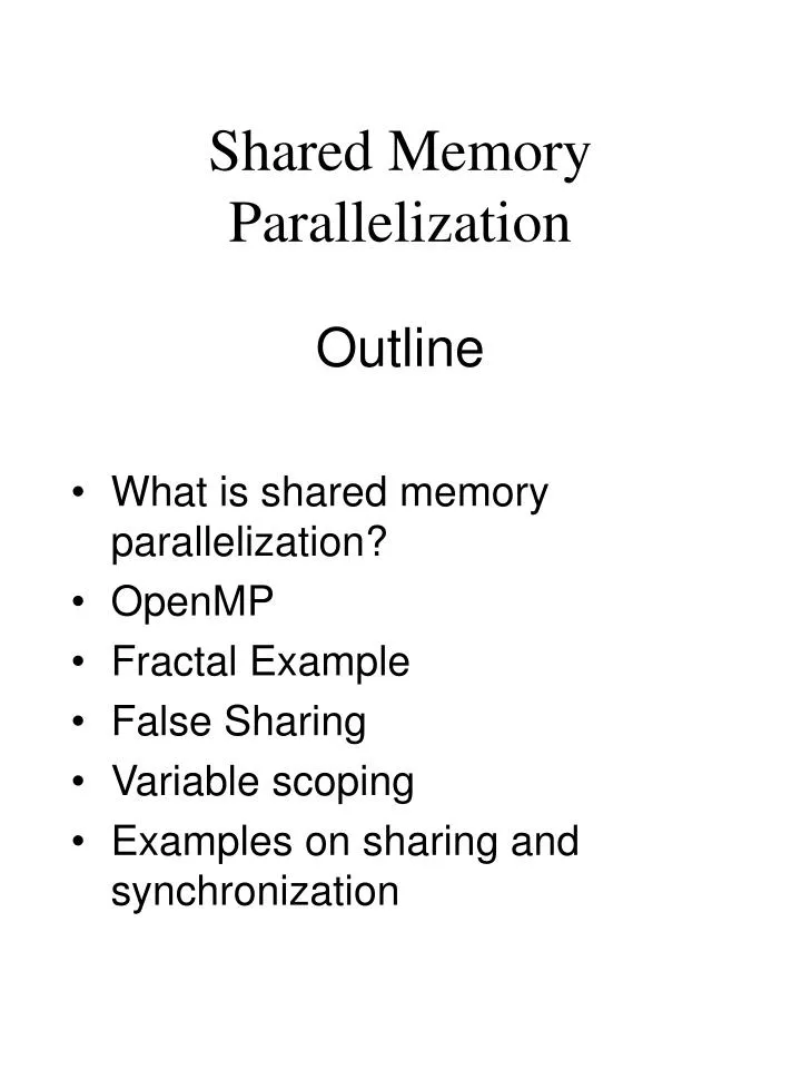shared memory parallelization