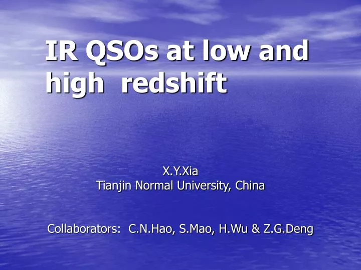 ir qsos at low and high redshift