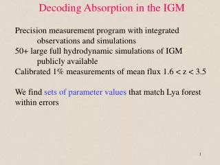 Decoding Absorption in the IGM