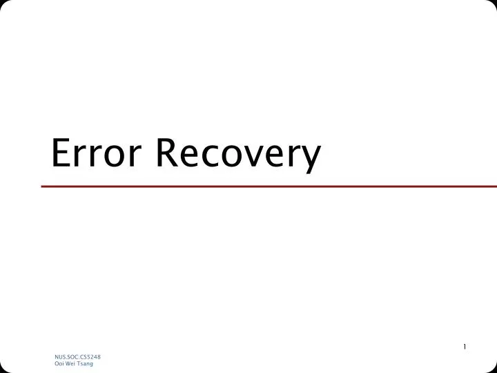 error recovery