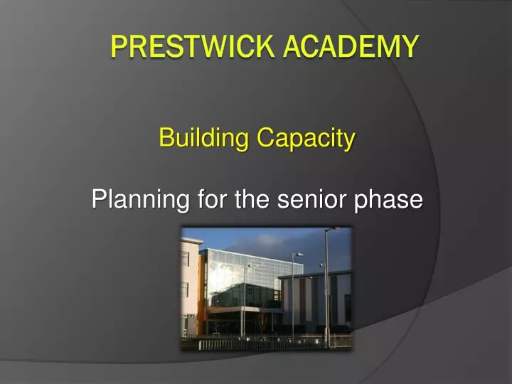 building capacity planning for the senior phase