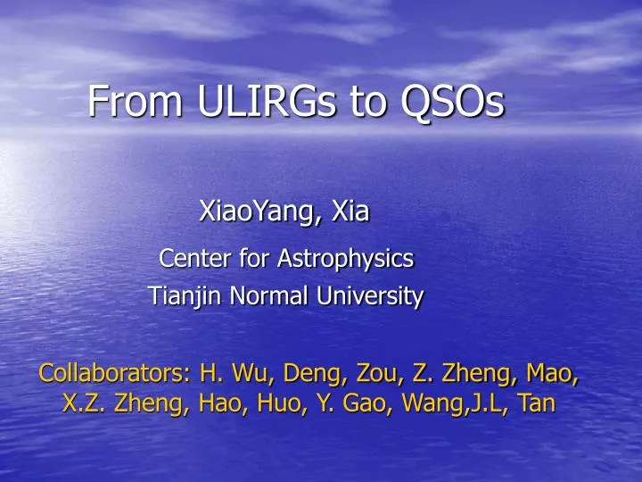 from ulirgs to qsos