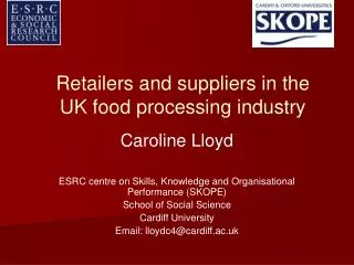 Retailers and suppliers in the UK food processing industry