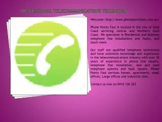 Professional Telecommunications Technician