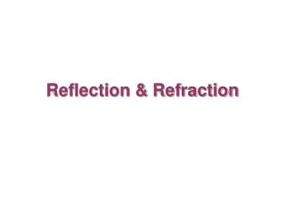 Reflection &amp; Refraction