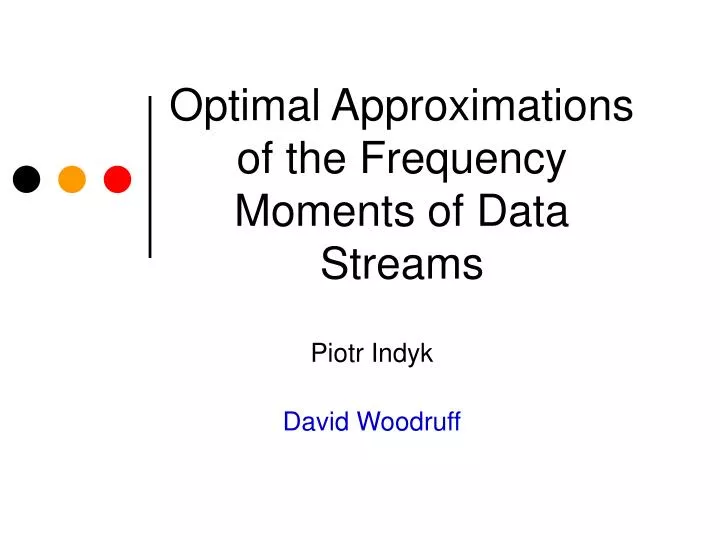 optimal approximations of the frequency moments of data streams