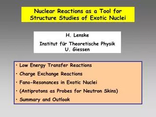 Nuclear Reactions as a Tool for Structure Studies of Exotic Nuclei