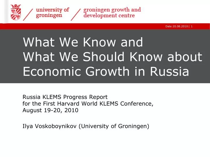 what we know and what we should know about economic growth in russia