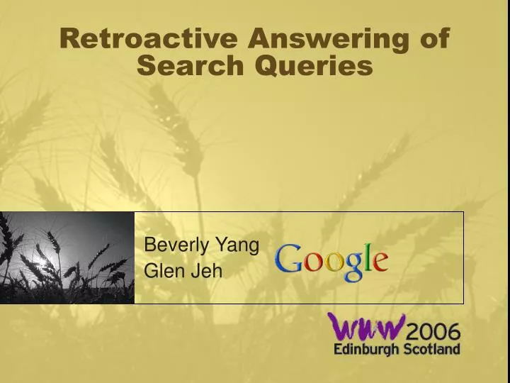 retroactive answering of search queries