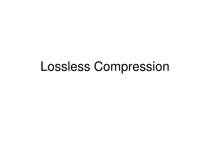 lossless compression