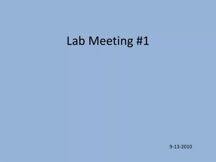 lab meeting 1