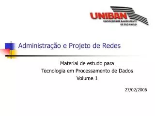 administra o e projeto de redes