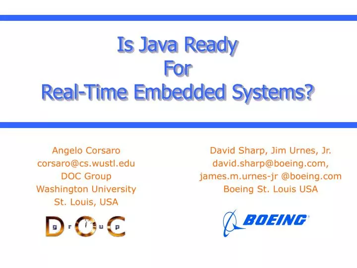 is java ready for real time embedded systems