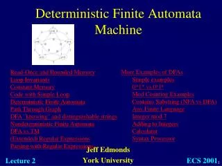 Deterministic Finite Automata Machine