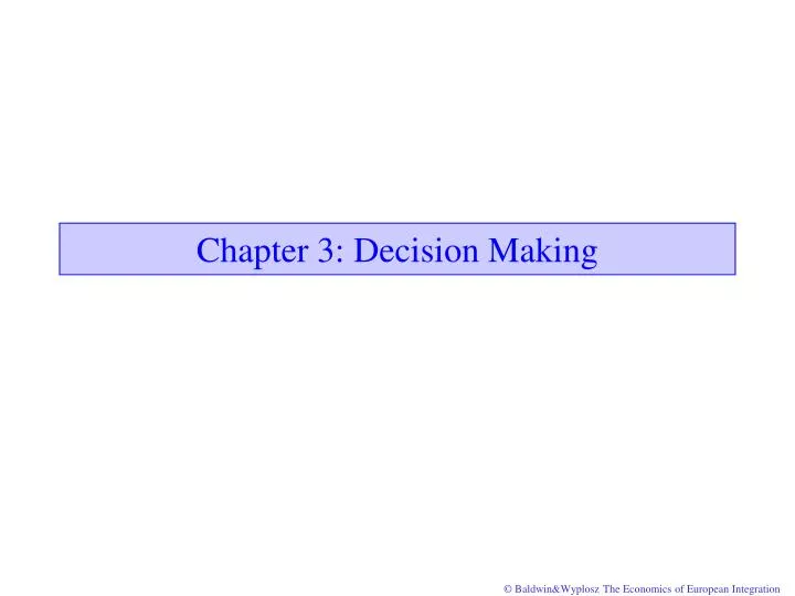 chapter 3 decision making