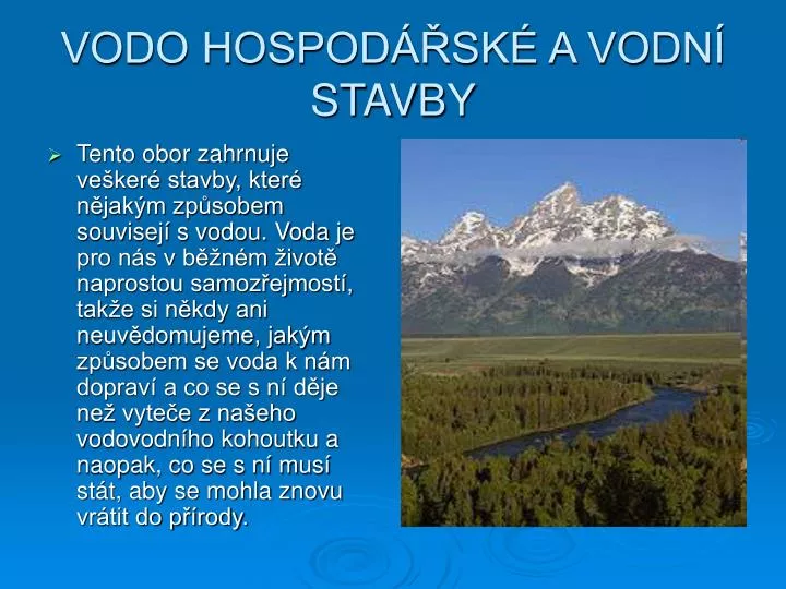 vodo hospod sk a vodn stavby