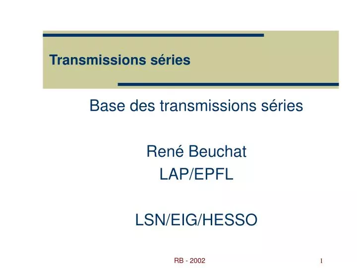 transmissions s ries