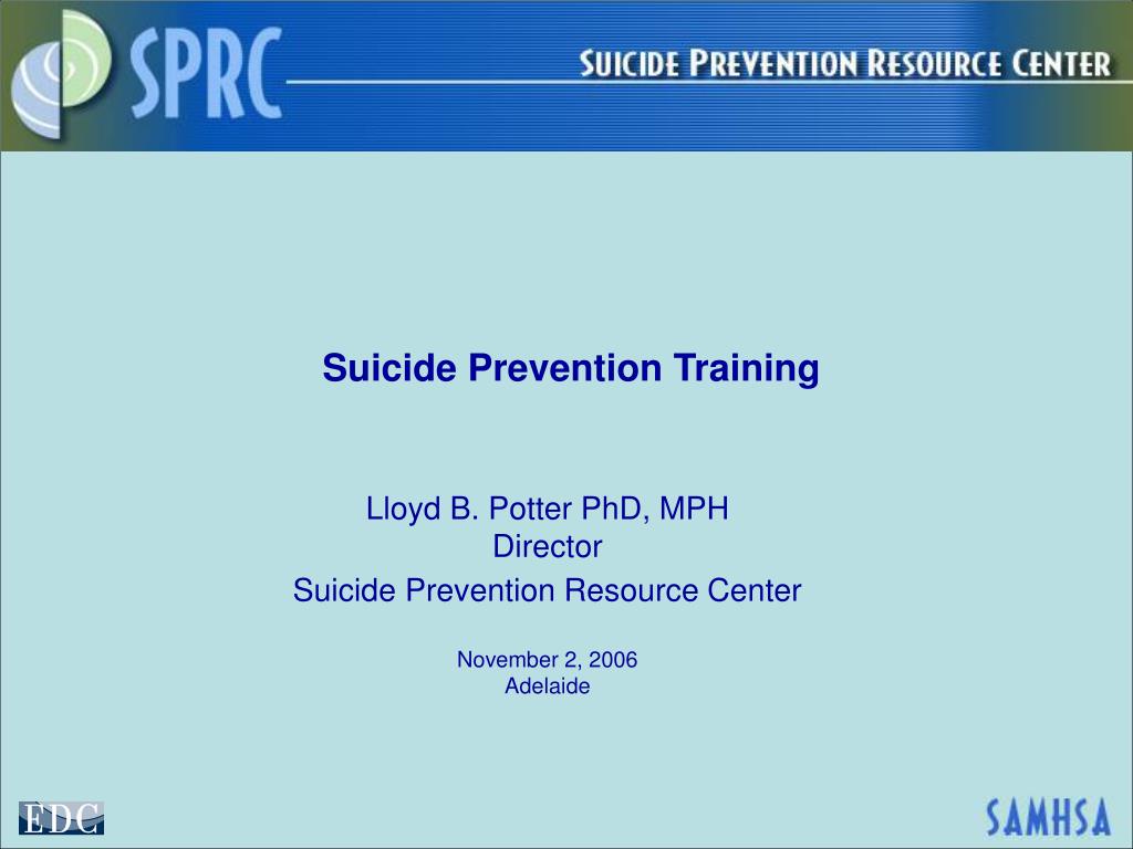 PPT - Suicide Prevention Training PowerPoint Presentation, free ...