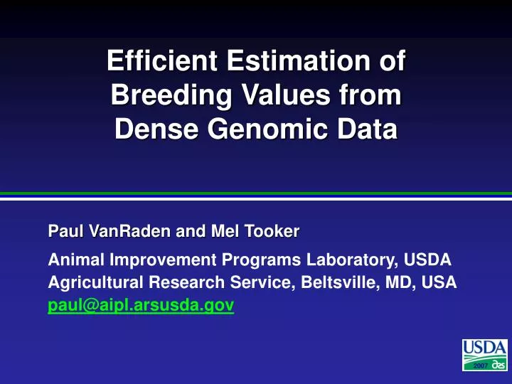 efficient estimation of breeding values from dense genomic data