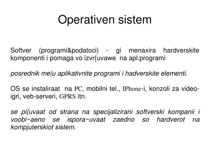 operativen sistem