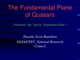 The Fundamental Plane of Quasars