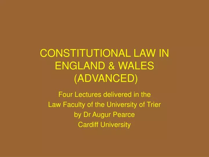 constitutional law in england wales advanced