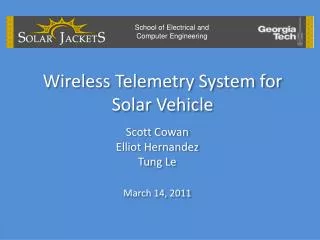 Wireless Telemetry System for Solar Vehicle