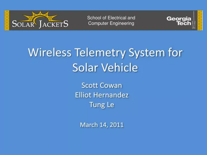 wireless telemetry system for solar vehicle