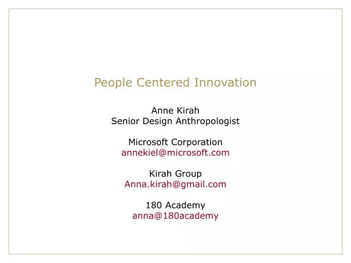 people centered innovation