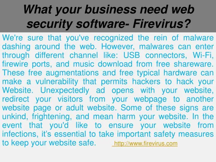 what your business need web security software firevirus