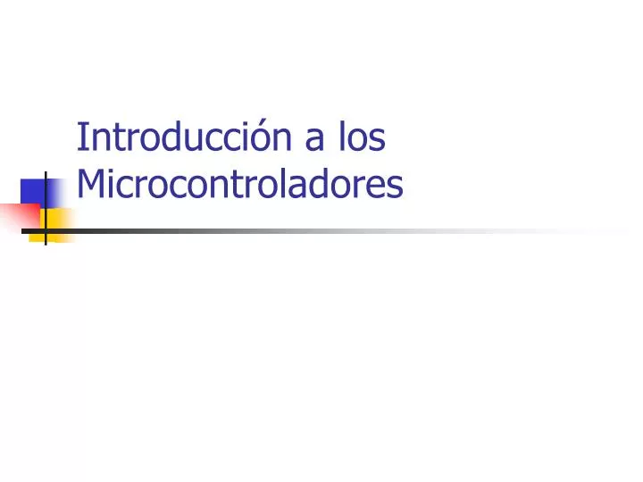 introducci n a los microcontroladores