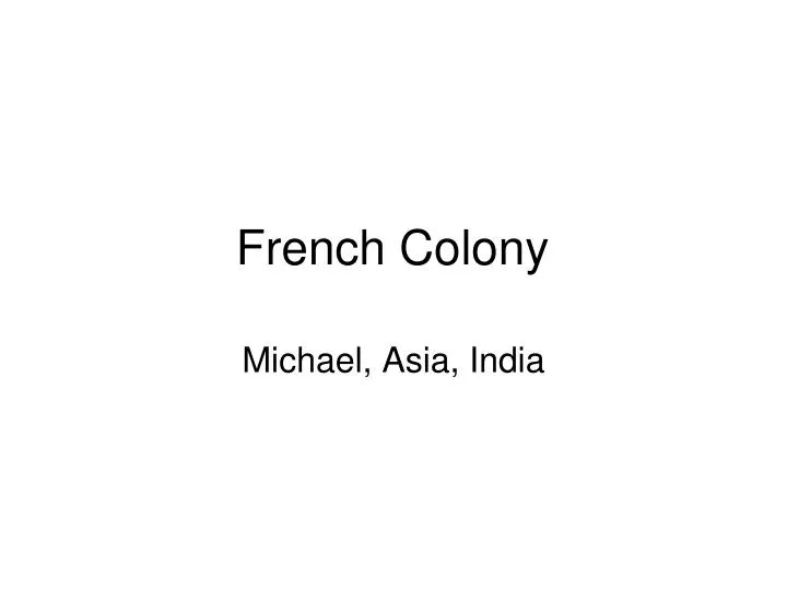 french colony