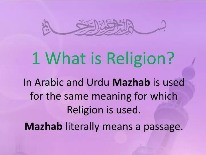 1 what is religion