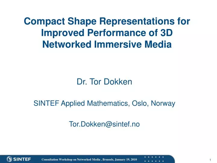 compact shape representations for improved performance of 3d networked immersive media