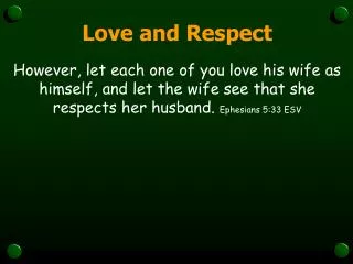 Love and Respect