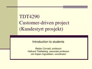 TDT4290 Customer-driven project (Kundestyrt prosjekt)