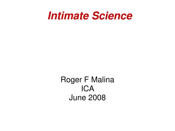 intimate science