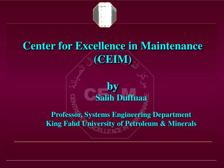 center for excellence in maintenance ceim by