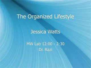 the organized lifestyle