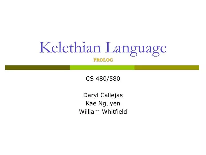 kelethian language prolog