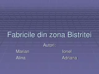 fabricile din zona bistritei