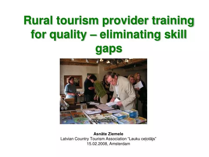 rural tourism provider training for quality eliminating skill gaps
