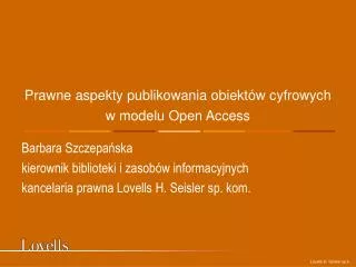 prawne aspekty publikowania obiekt w cyfrowych w modelu open access