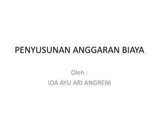 penyusunan anggaran biaya