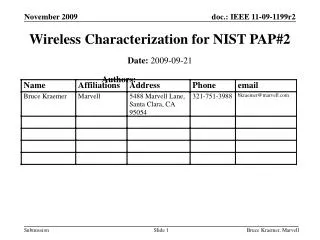 wireless characterization for nist pap 2